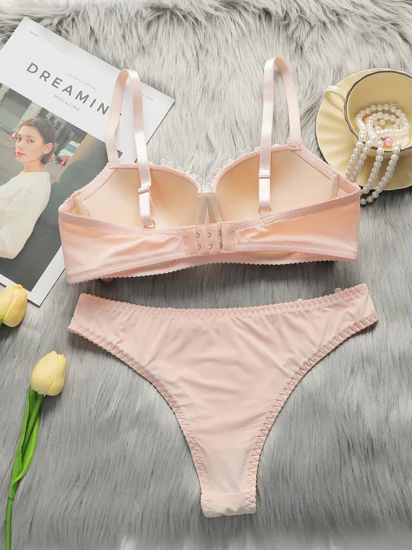 Vanilla Floral Bra and Panty Set